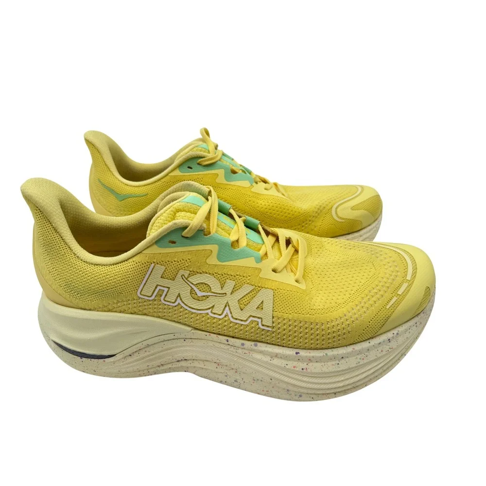 Hoka Skyward X Running Shoes Mens 11.5 Yellow Speckled Carbon Plate Sneaker